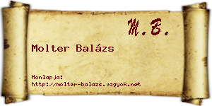 Molter Balázs névjegykártya